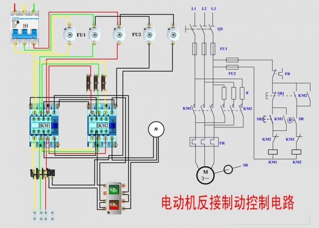 常用電動(dòng)機(jī)控制實(shí)物接線圖+原理圖(圖4)